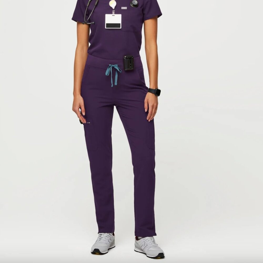 FIGS NEW PURPLE JAM High Waisted Yola Skinny Scrub Pants XS PETITE